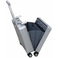 Load image into Gallery viewer, Aleon 17" Aluminum Wheeled Business Case - Front Left Quarter Open