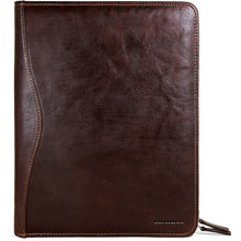 Load image into Gallery viewer, Jack Georges Voyager Letter Sized Zippered Writing Pad Cover - Frontside Brown