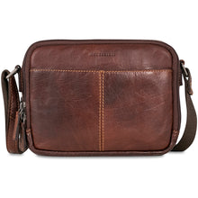 Load image into Gallery viewer, Jack Georges Voyager Double Zippered Crossbody Bag - Frontside Brown