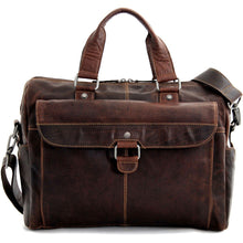 Load image into Gallery viewer, Jack Georges Voyager Zippered Briefcase With Front Flap Pocket - Frontside Brown