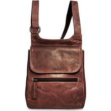 Load image into Gallery viewer, Jack Georges Voyager Slim Crossbody Bag - Frontside Brown