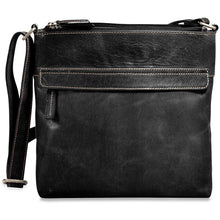 Load image into Gallery viewer, Jack Georges Voyager Zippered Crossbody HoBo Bag - Frontside Black