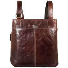 Load image into Gallery viewer, Jack Georges Voyager Small Zippered Crossbody Bag - Frontside Brown