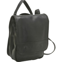 Load image into Gallery viewer, LeDonne Leather Convertible Backpack/Shoulder Bag - Frontside Black