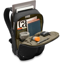 Load image into Gallery viewer, Briggs & Riley Slim Expandable Backpack - main front opening with organization pockets