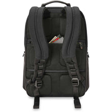 Load image into Gallery viewer, Briggs & Riley HTA Medium Wide Mouth Backpack - rear stash pocket