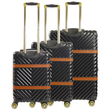 Load image into Gallery viewer, Stella Hardside Spinner 3-Piece Luggage Set - Black back
