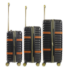 Load image into Gallery viewer, Stella Hardside Spinner 3-Piece Luggage Set - Black zippered expansion