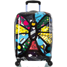 Load image into Gallery viewer, Britto Butterfly TRANSPARENT Carry On Spinner  - Frontside