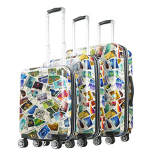 Load image into Gallery viewer, Disney Stamps 3pc Expandable Spinner Luggage Set - profile view