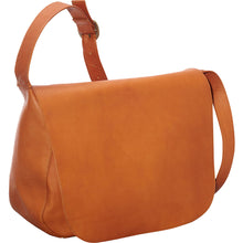 Load image into Gallery viewer, Ledonne Leather Classic Full Flap Should Bag - Frontside Tan