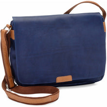 Load image into Gallery viewer, Ledonne Leather Serenity Crossbody Bag - Frontside Navy
