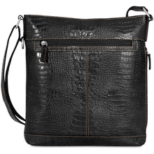 Load image into Gallery viewer, Jack Georges Hornback Croco Crossbody Bag - Frontside Black