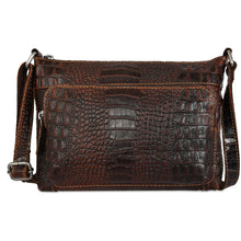 Load image into Gallery viewer, Jack Georges Hornback Croco Mini City Crossbody - Frontside Brown