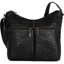 Load image into Gallery viewer, Jack Georges Hornback Croco Hobo Bag - Frontside Black