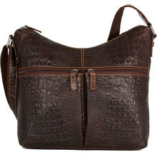 Load image into Gallery viewer, Jack Georges Hornback Croco Hobo Bag - Frontside Brown