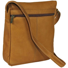Load image into Gallery viewer, Ledonne Leather Vertical Flap Over Shoulder Bag - Rearview