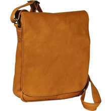 Load image into Gallery viewer, Ledonne Leather Vertical Flap Over Shoulder Bag - Frontside Tan