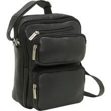 Load image into Gallery viewer, LeDonne Leather Multi Pocket Mens Bag - Frontside Black