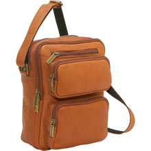 Load image into Gallery viewer, LeDonne Leather Multi Pocket Mens Bag - Frontside Tan