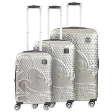 Load image into Gallery viewer, Disney Mickey Mouse Rolling Suitcases 3 Piece Set - Silver