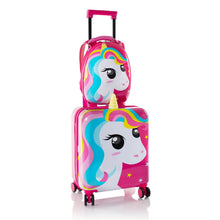 Load image into Gallery viewer, Heys Super Tots Unicorn Luggage & Backpack Set - Full Set Stacked