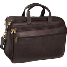 Load image into Gallery viewer, LeDonne Leather Dual Compartment Laptop Briefcase - Frontside  Cafe