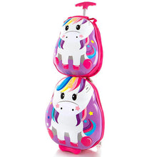 Load image into Gallery viewer, Heys Travel Tots Unicorn Luggage & Backpack Set - Frontside Stacked