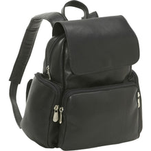 Load image into Gallery viewer, LeDonne Leather Womens Multi Pocket Backpack - Frontside Black