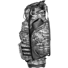 Load image into Gallery viewer, Subtle Patriot America's Graffiti Patern Golf Cart Bag in black and white patristic print