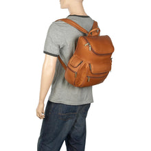 Load image into Gallery viewer, LeDonne Leather Laptop Backpack - hanging tan