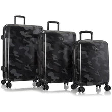 Load image into Gallery viewer, Heys Black Camo Fashion Spinner 3pc Set - Frontside Black Camo