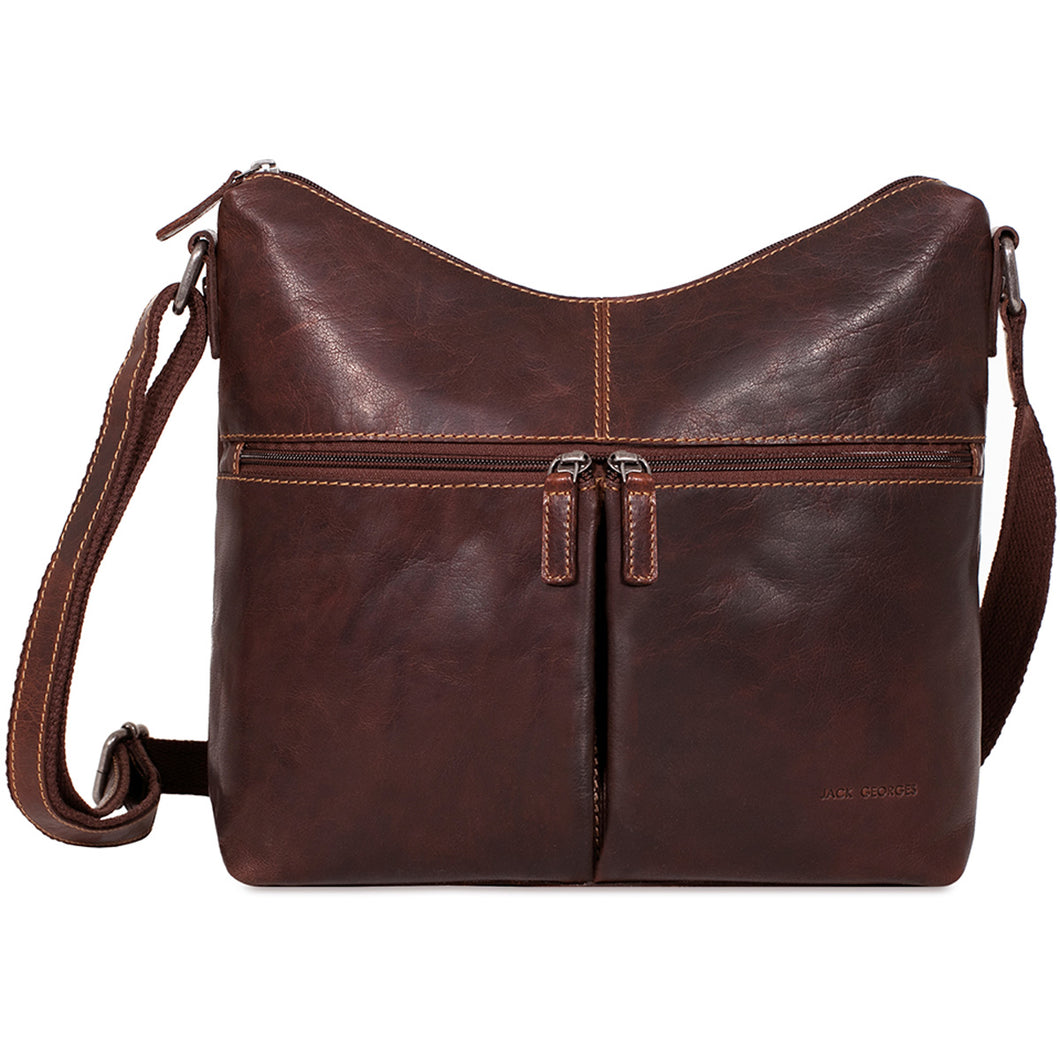 Jack Georges Voyager Uptown HoBo Bag - Frontside Brown