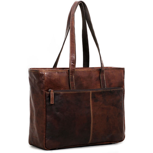 Jack Georges Voyager Business Tote Bag - Frontside Brown