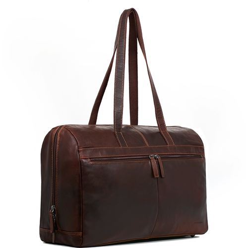 Jack Georges Voyager Uptown Duffle Tote Bag - Frontside Brown