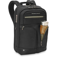 Load image into Gallery viewer, Briggs &amp; Riley Slim Expandable Backpack - front water pocket
