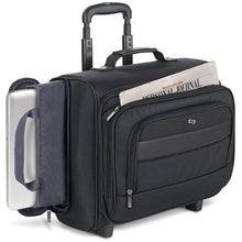 Load image into Gallery viewer, Solo New York Columbus Rolling Overnighter Case - side laptop entry
