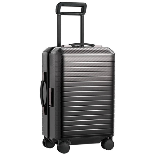 Mon Carbone Black Diamond Carbon Fiber Zippered Closure Carry On - glossy black