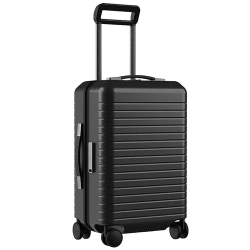 Mon Carbone Black Diamond Carbon Fiber Zippered Closure Carry On - matte black