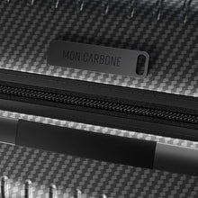 Load image into Gallery viewer, Mon Carbone Black Diamond Carbon Fiber Zippered Closure Carry On - mon carbone badging
