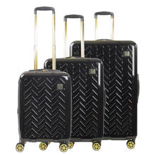 Load image into Gallery viewer, Ful Groove Expandable Hardside Spinner 3 Pc Luggage Set - Black
