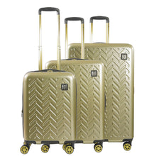 Load image into Gallery viewer, Ful Groove Expandable Hardside Spinner 3 Pc Luggage Set - Gold
