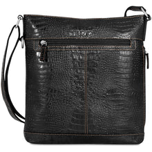 Load image into Gallery viewer, Jack Georges Hornback Croco Crossbody Bag - Frontside Black
