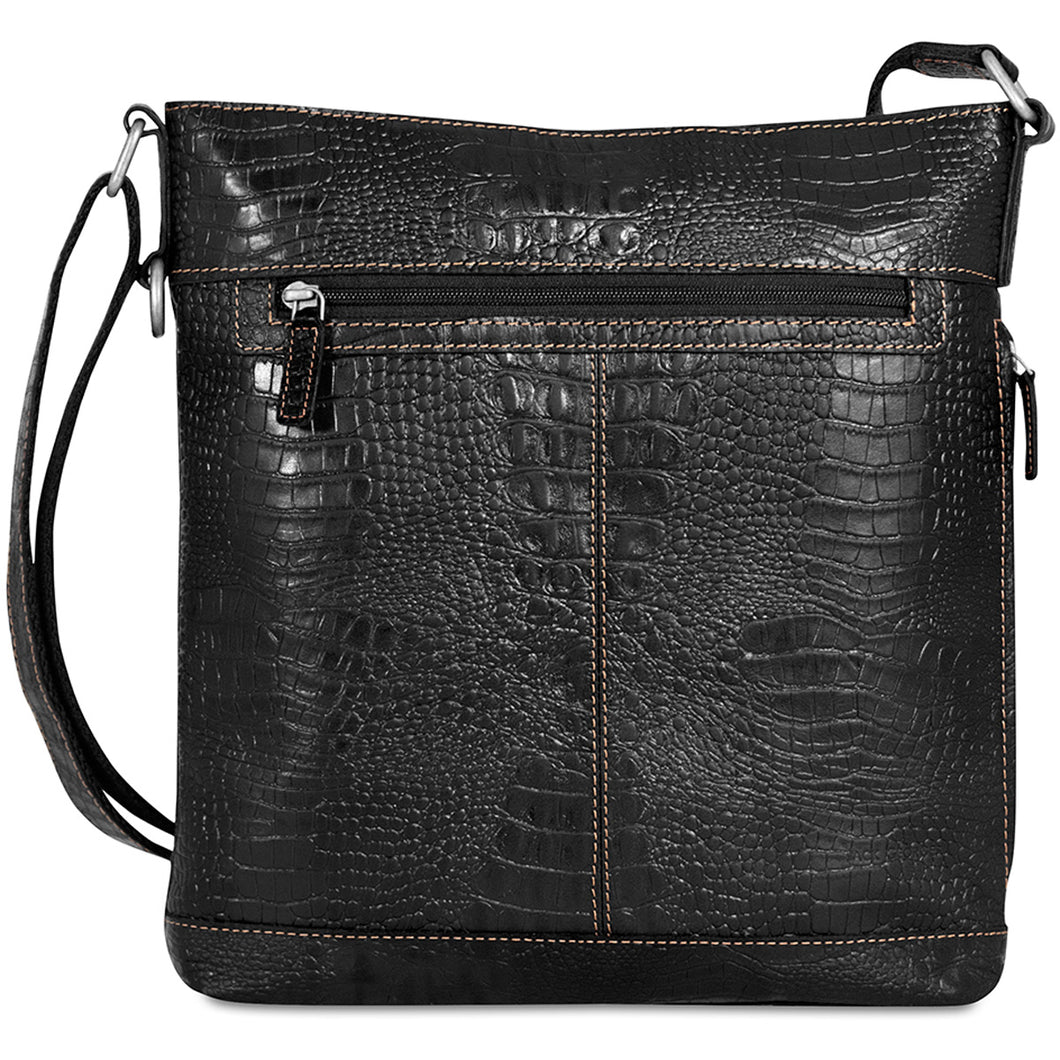 Jack Georges Hornback Croco Crossbody Bag - Frontside Black