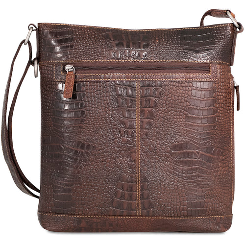 Jack Georges Hornback Croco Crossbody Bag - Frontside Brown