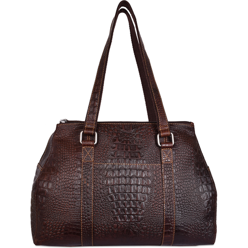 Jack Georges Hornback Croco Satchel Handbag - Frontside