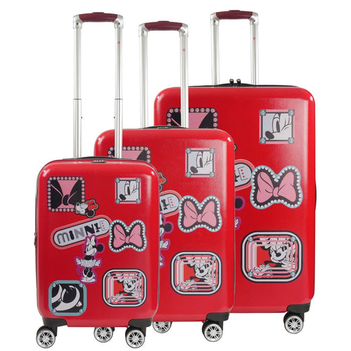 Disney Minnie Mouse Travel Patch 3 pc Luggage Set - red