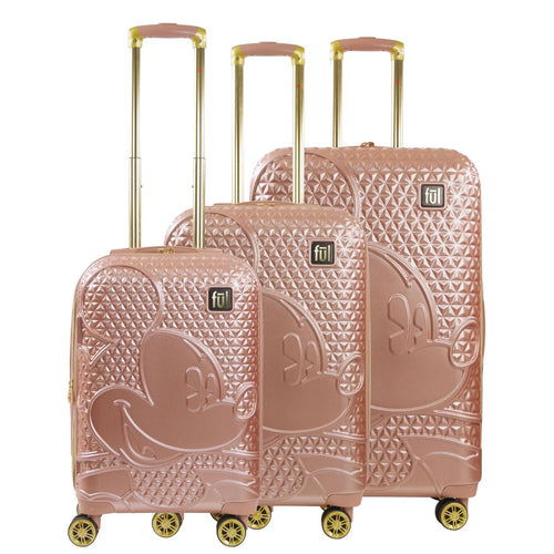 Disney Mickey Mouse Rolling Suitcases 3 Piece Set - Rose Gold