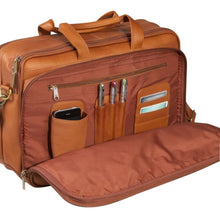 Load image into Gallery viewer, LeDonne Leather Dual Compartment Laptop Briefcase - Interior
