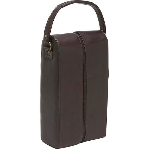LeDonne Leather 2 Bottle Wine Tote - Frontside Cafe